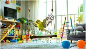 ensuring regular exercise and out-of-cage time ensuring regular exercise and out-of-cage time