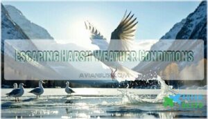 escaping harsh weather conditions