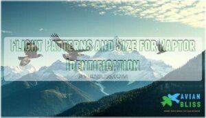 flight patterns and size for raptor identification