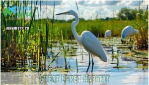 great egret habitat