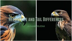 head shape and tail differences