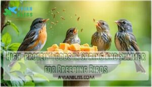 high-protein foods in spring and summer for breeding birds