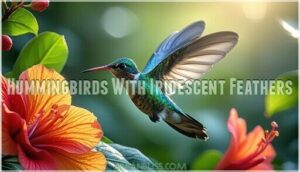 hummingbirds with iridescent feathers