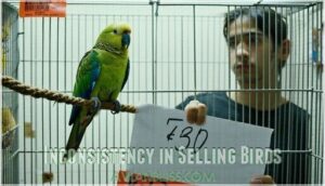 inconsistency in selling birds