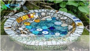 incorporating mosaic art and natural materials