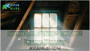 intentional openings like attic viewing windows