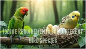 iodine requirements for different bird species