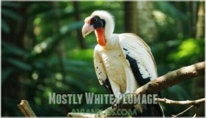 mostly white plumage