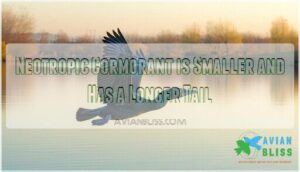 neotropic cormorant is smaller and has a longer tail