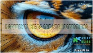 nocturnal birds and eye adaptations