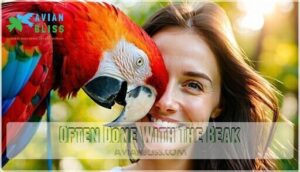 often done with the beak