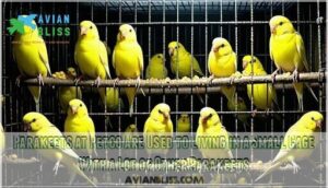 parakeets at petco are used to living in a small cage with a lot of other parakeets