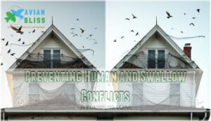 preventing human and swallow conflicts