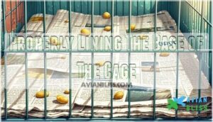 properly lining the base of the cage