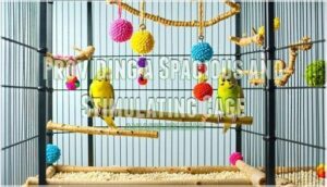 providing a spacious and stimulating cage providing a spacious and stimulating cage