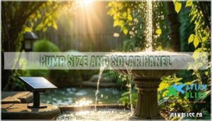 pump size and solar panel