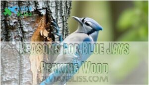 reasons for blue jays pecking wood