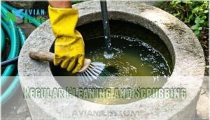 regular cleaning and scrubbing