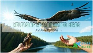 releasing rehabilitated birds