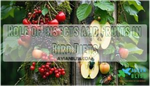 role of insects and fruits in bird diets