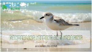 sanderling feeding and foraging sanderling feeding and foraging