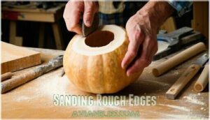 sanding rough edges