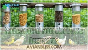 separation of food and water dispensers