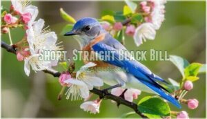 short, straight black bill