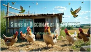 signs of discomfort in chickens