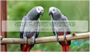 size and weight differences