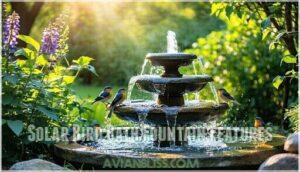 solar bird bath fountain features