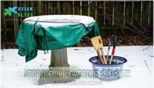 storing or covering the bath