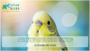 treating bird head tilting