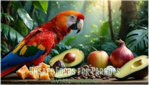 unsafe foods for parrots