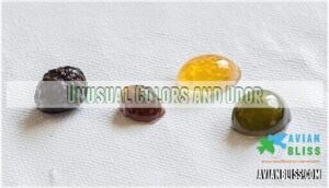 unusual colors and odor