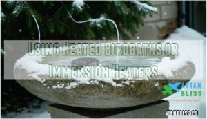 using heated birdbaths or immersion heaters