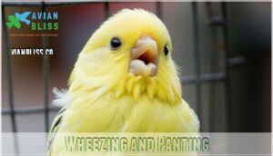 wheezing and panting