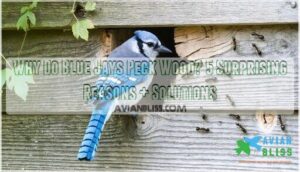 why do blue jays peck wood