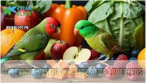 alternatives to tomatoes for lovebirds