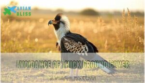 avoidance of thick ground cover