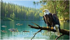 bald eagle feeding and size
