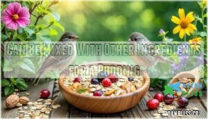 can be mixed with other ingredients for a pudding