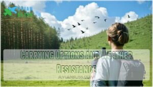 carrying options and weather resistance
