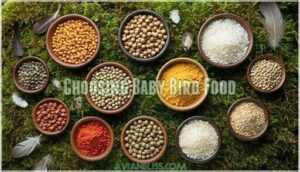 choosing baby bird food