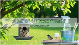 cleaning feeders regularly