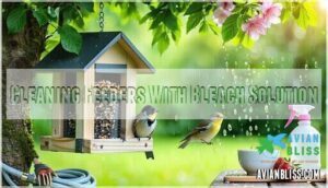 cleaning feeders with bleach solution