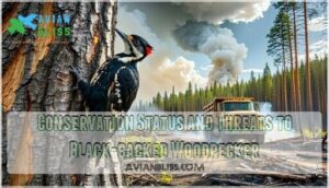 conservation status and threats to black-backed woodpecker