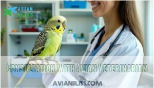 consultation with avian veterinarian