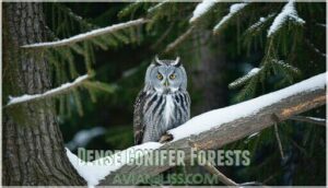 dense conifer forests