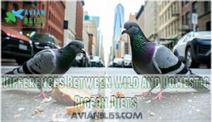differences between wild and domestic pigeon diets